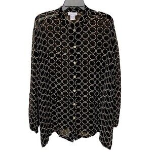 Avenue Womens Sheer Long Sleeve Blouse